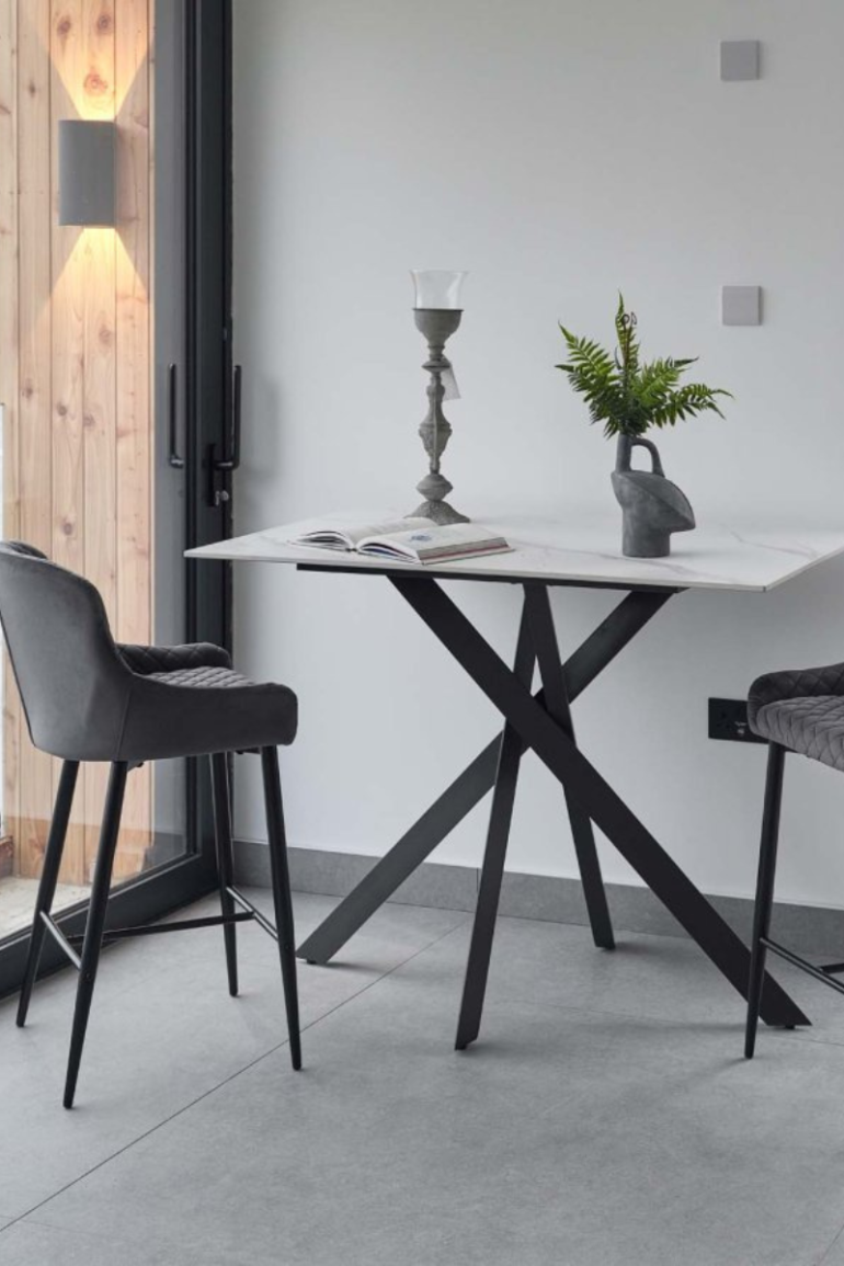 Carlton Bar Stool Dark Grey Velvet